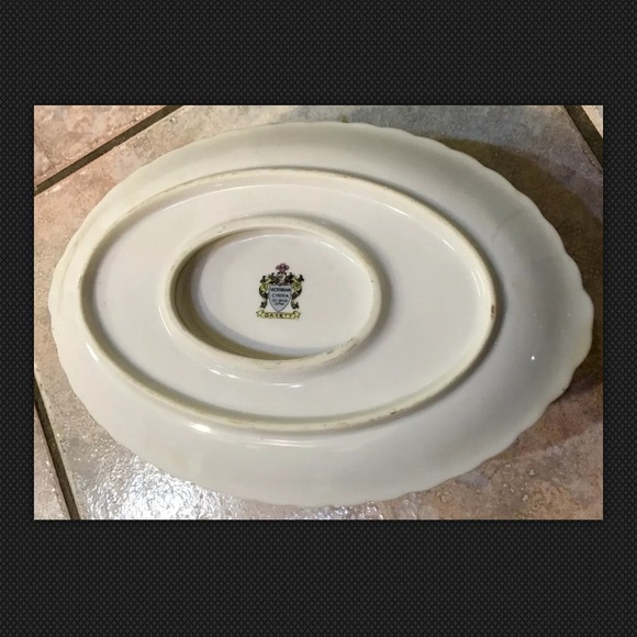 VICTORIAN CHINA GRAVY BOAT UNDER PLATE ‘50s Retro - Picture 5 of 6